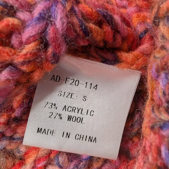 Marie Oliver Pink Orange Chunky Knit Wool Blend Sweater size S Small - Picture 7 of 7